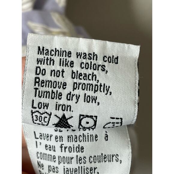 Columbia Vintage Shirt Dragon Fly Button Front Short Sleeve Lavender Large Women - Picture 6 of 6